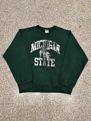 Michigan State Spartans Vintage 90s Crewneck Faded Green ABC Vintage 