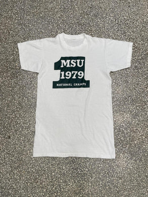 Michigan State Vintage 1979 National Champs Paper Thin White ABC Vintage 