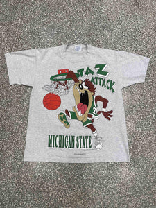 Michigan State Vintage 1994 Taz Slam Dunk Faded Grey ABC Vintage 