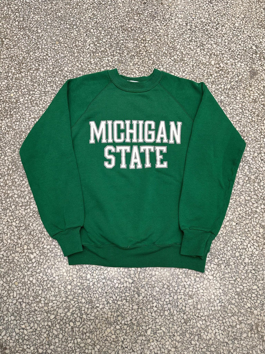 Michigan State Vintage 90s Script Crewneck Kelly Green – ABC Vintage