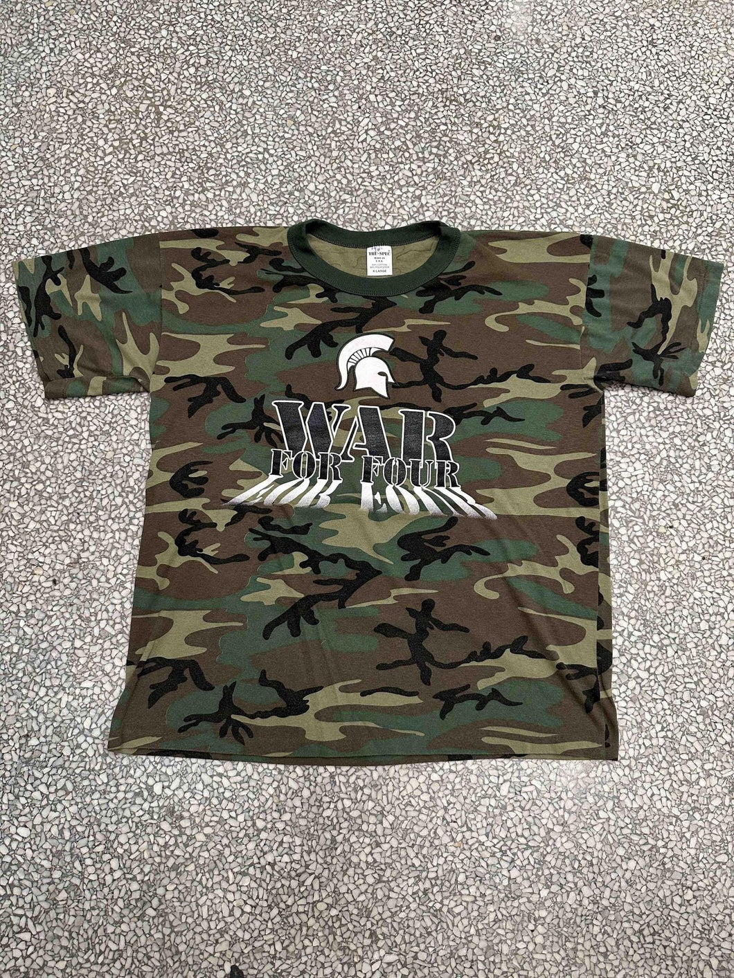 Michigan State Vintage 90s War For Four Faded Camo ABC Vintage 