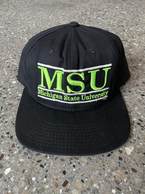 Michigan State Vintage Snapback Neon Green Embroidered ABC Vintage 