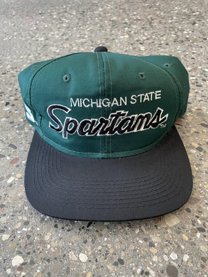 Michigan State Vintage Spartans Script Snapback OG Green ABC Vintage 