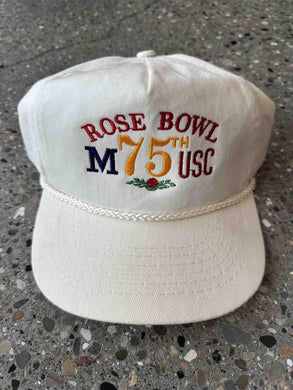 Michigan VS USC Vintage 1989 75th Rose Bowl Snapback Cream ABC Vintage 