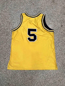 Michigan Wolverines Jalen Rose #5 Vintage 90s Nike Basketball Jersey Yellow ABC Vintage 
