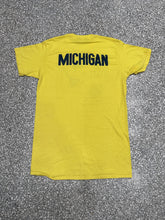 Load image into Gallery viewer, Michigan Wolverines Obliterate Squeeze Woody Blue Vintage 1977 Paper Thin Yellow ABC Vintage 