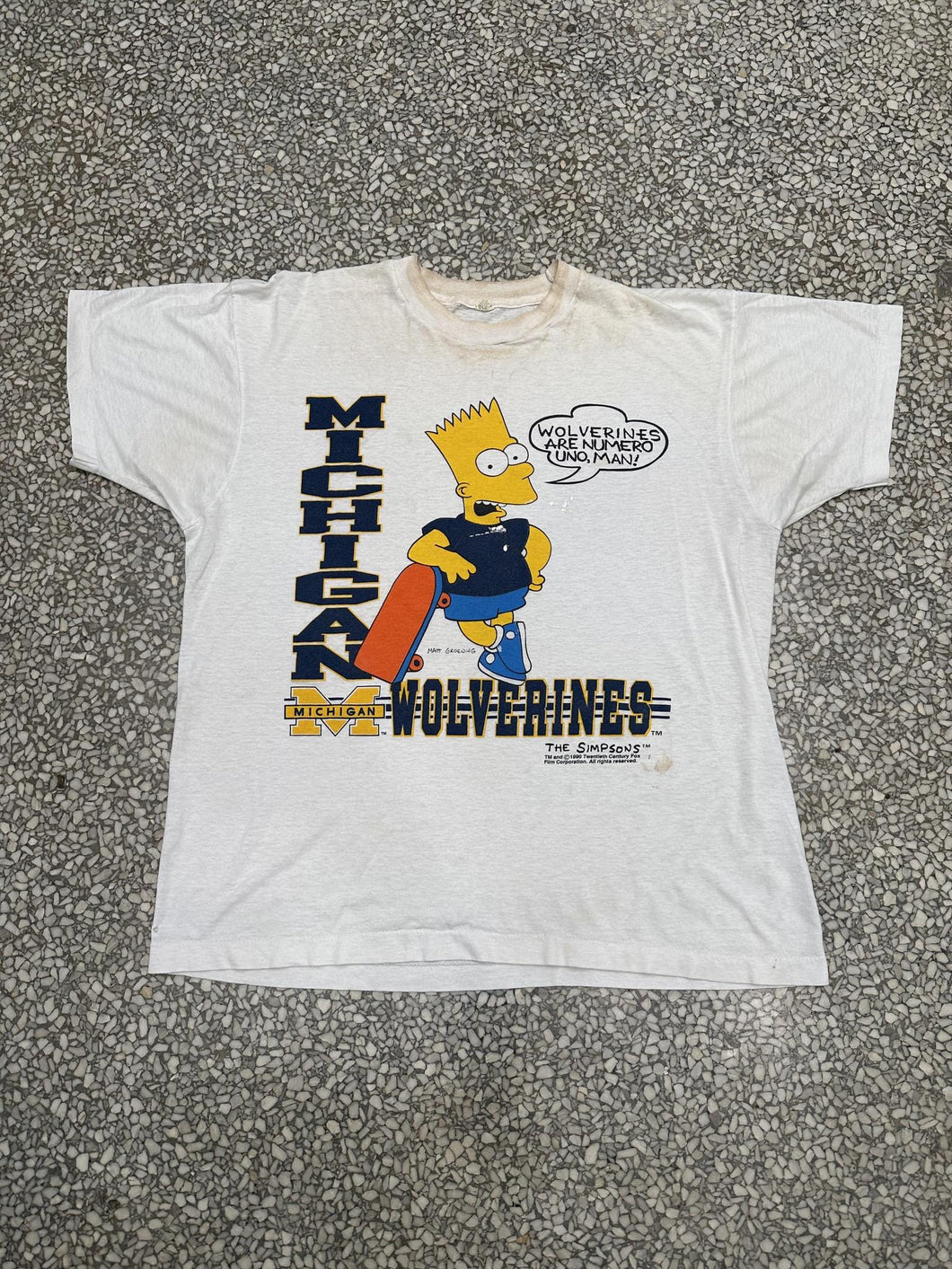 Michigan Wolverines Vintage 1990 Bart Simpson Paper Thin ABC Vintage 
