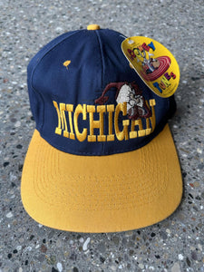 Michigan Wolverines Vintage 1993 Taz Snapback Navy Yellow ABC Vintage 