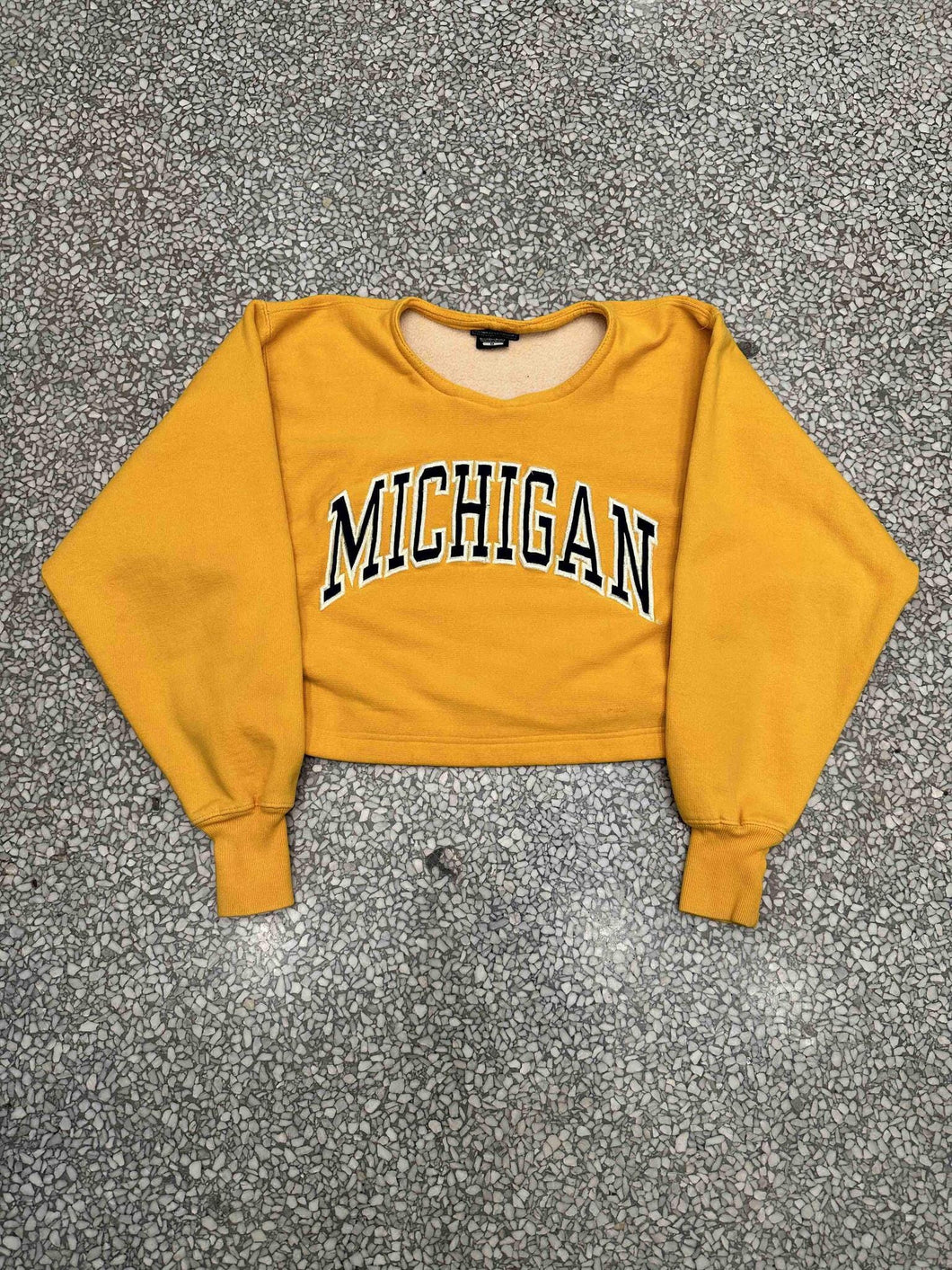 Michigan Wolverines Vintage 90s Cropped Crewneck Gold ABC Vintage 