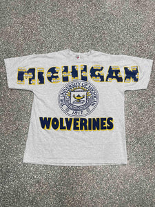 Michigan Wolverines Vintage 90s Round Crest Faded Grey ABC Vintage 