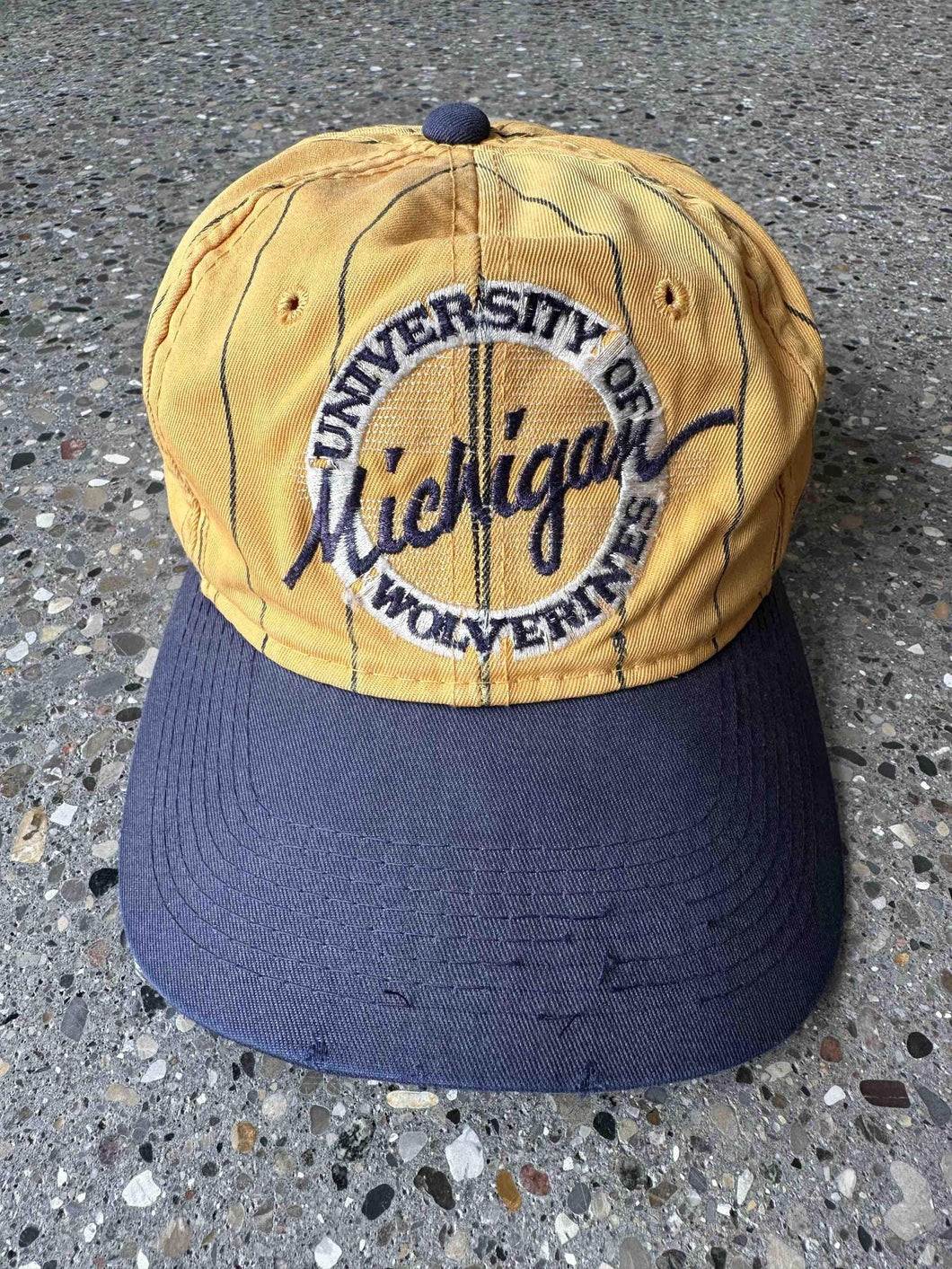 Michigan Wolverines Vintage Pinstripe Snapback Yellow Navy ABC Vintage 