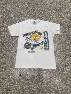 Minnesota Vikings Vintage 1990 Bart Simpson Youth Tee Paper Thin ABC Vintage 