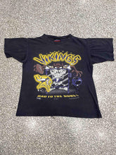 Load image into Gallery viewer, Minnesota Vikings Vintage 1995 Taz Bad To The Bone Paper Thin Faded Black ABC Vintage 