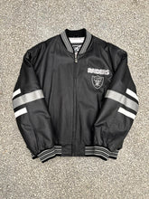 Load image into Gallery viewer, Oakland Raiders Vintage 90s Leather Bomber Jacket ABC Vintage 