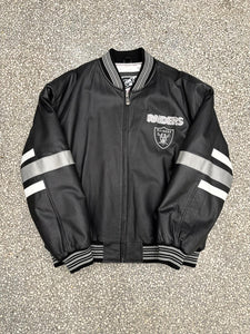 Oakland Raiders Vintage 90s Leather Bomber Jacket ABC Vintage 