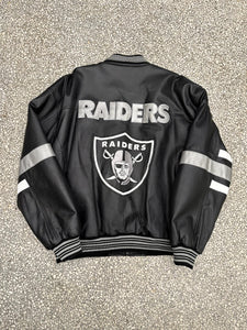 Oakland Raiders Vintage 90s Leather Bomber Jacket ABC Vintage 