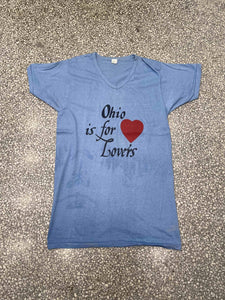 Ohio Is For Lovers Vintage 80s Paper Thin V-Neck Blue ABC Vintage 