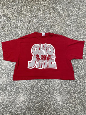 Ohio State Buckeyes Vintage 90s Cropped Tee Red ABC Vintage 