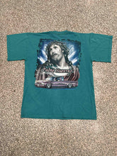 Load image into Gallery viewer, Padre Nuestro Jesus Truck Vintage 80s Faded Teal ABC Vintage 