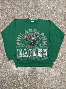 Philadelphia Eagles Vintage 1988 Jack Davis Crewneck Faded Green ABC Vintage 