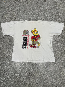 San Francisco 49ers Vintage 90s Back to Back World Champions Bart Simpson Bootleg Faded Cream ABC Vintage 