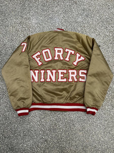 San Francisco 49ers Vintage 90s Chalk Line Satin Bomber Jacket Gold ABC Vintage 