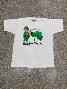 St. Patrick's Day Bay City Michigan Vintage 90s Paper Thin White ABC Vintage 