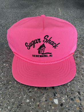 Sugar Shack Sebewaing Michigan Vintage Snapback Neon Pink ABC Vintage 
