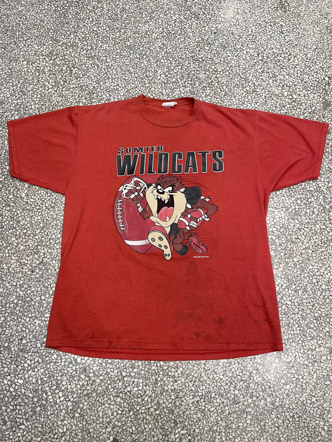 Sumter Wildcats Vintage 1995 Taz Faded Red ABC Vintage 