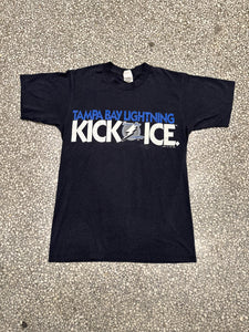 Tampa Bay Lightning Vintage 1992 Kick Ice Paper Thin Faded Black ABC Vintage 