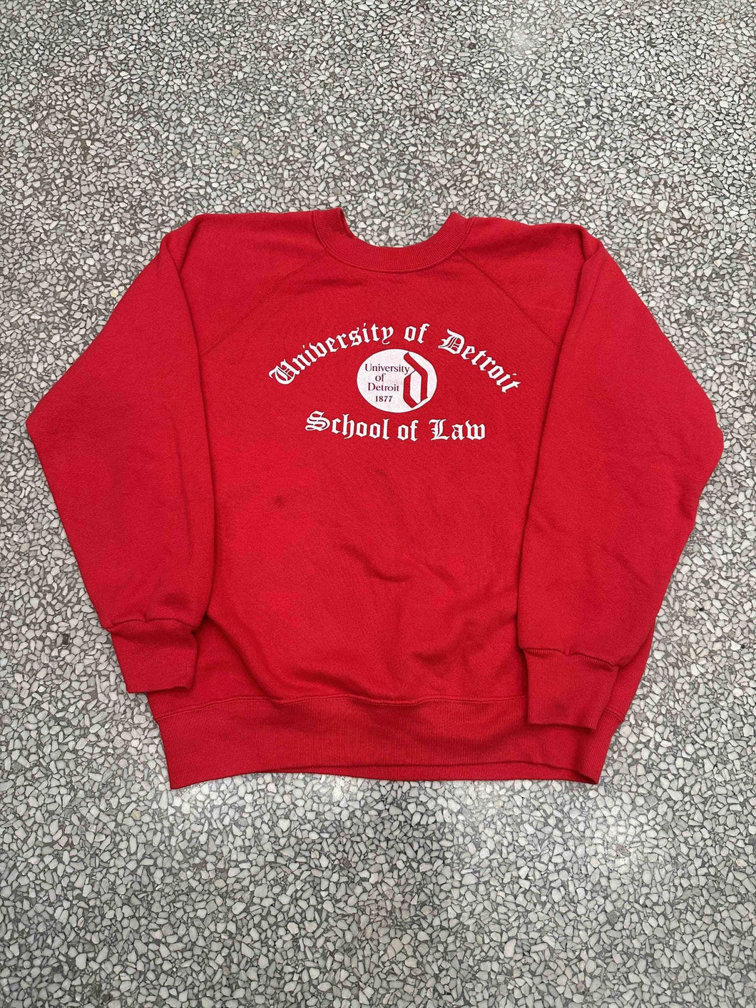 U of D School of Law Vintage 80s Crewneck Faded Red ABC Vintage 