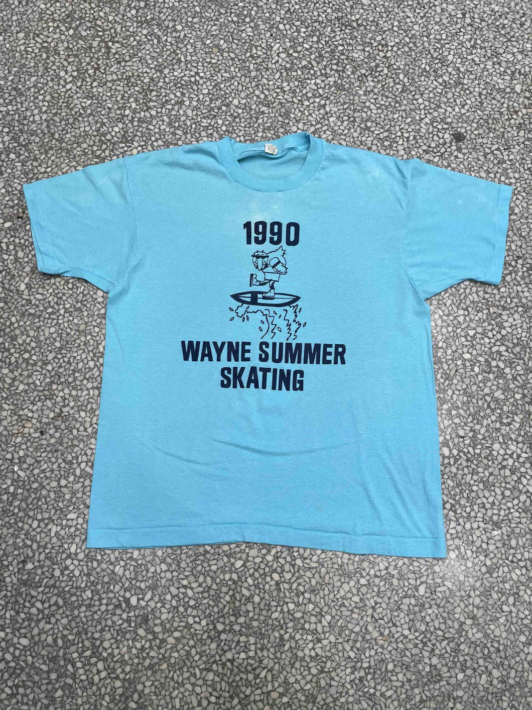 Wayne Summer Skating Vintage 1990 Paper Thin Blue ABC Vintage 